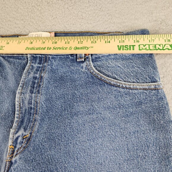 Levi's 517 Jeans Men's 36x30 Distressed Worn Faded Blue Denim Pants Boot Cut - Picture 3 of 9